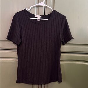 Vintage America Black Ribbed Short Sleeve Tee